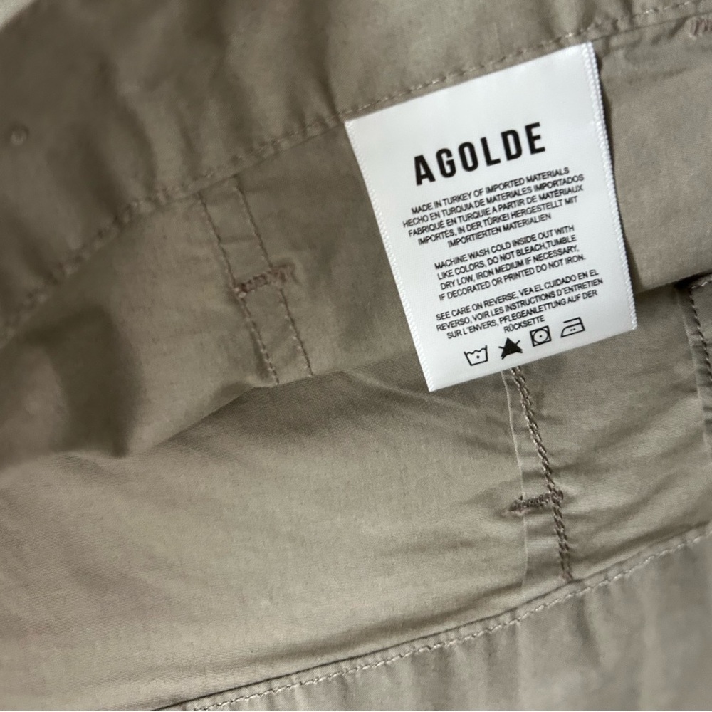AGOLDE Daria Utility Pant Wide Leg High Rise Cropped in Drab Size 31 Women's - Picture 6 of 9